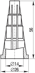 колпачок изолирующий КИ 16-150 (CECT 16-150) IEK - размеры