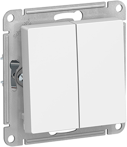 переключатель 2-клавишный Systeme Electric AtlasDesign, лотос - внешний вид