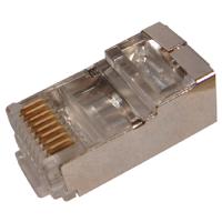 Разъем Jack компьютерный RJ45 8(8) Cat5e прозрачный с экраном