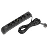 Фильтр сетевой 5-мест 5м ПВС 3*1,5 черный выкл USB Kranz 