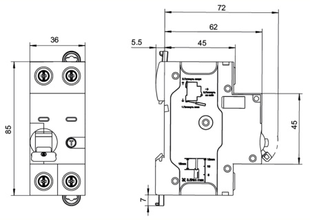 Дифавтомат 2Р 25А C тип AC 30мА 6кА 2мод S9D Systeme Electric Systeme9