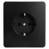 MIELE ROUND Розетка 1-ая с/з с/у, со шторками 16А черная KRANZ